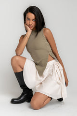 Nina Asymmetrical Tank in Olive