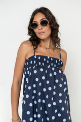 Taylen Polka Dot Maxi Dress in Midnight