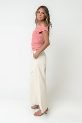 Jannah Wide Leg Pants in Ecru