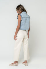 Jaycie Ruffle Denim Vest in Denim