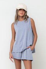 Kaytee Ribbed Top in Blue