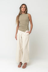 Nina Asymmetrical Tank in Olive