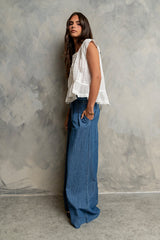 Kinzley Oversized Lace Top in Off White