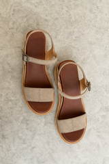Ophidia Wedge Sandal in Taupe