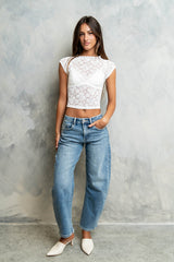 Tayvee Lace Top in White