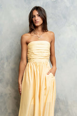 Kayleen Strapless Dress in Yellow