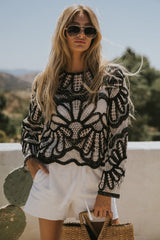 Rosa Crochet Top in Black