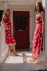 Taya Polka Dot Midi Skirt