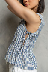 Jeremy Smocked Blouse in Blue