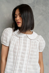 Polly Collared Blouse in Off White