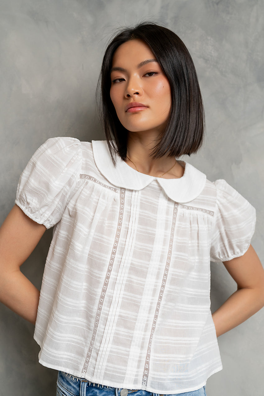 Polly Collared Blouse in Off White