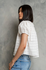 Polly Collared Blouse in Off White