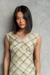 Yolanda Plaid Maxi Dress