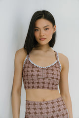 Sloan Stitched Bra Top in Brown