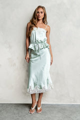 Saige Satin Midi Skirt