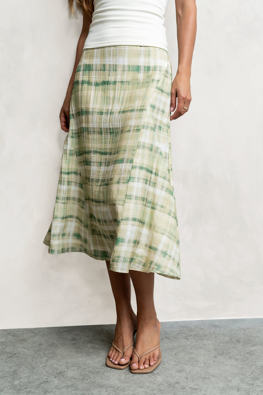 Josefine Plaid Midi Skirt
