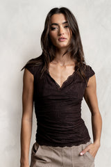 Gracie Lace Top in Brown