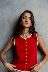 Lacie Contrast Tank in Red