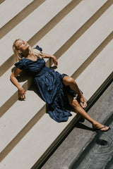 Eliza Maxi Dress in Navy
