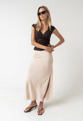 Gracie Lace Top in Brown