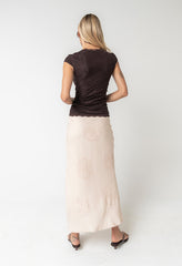 Gracie Lace Top in Brown