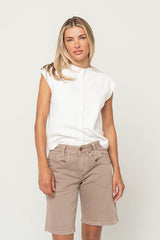 Cambria Sleeveless Cardigan in White