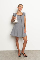 Kanyon Gingham Mini Dress in Black