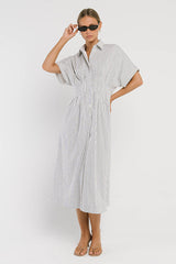 Collins Striped Maxi Dress in White
