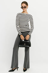 Waldorf Striped Top in Black