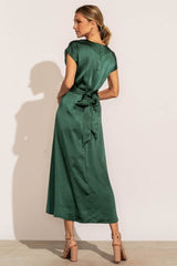 Rosalind Midi Dress in Emerald