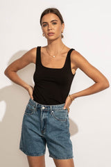 Scoop Neck Tank in Black