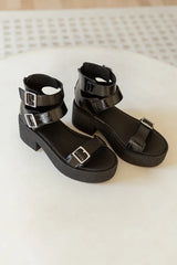 Alexia Platform Sandals in Black