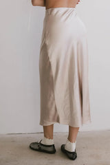 Preston Satin Skirt in Champagne