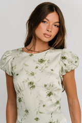 Savannah Floral Midi Dress in Green