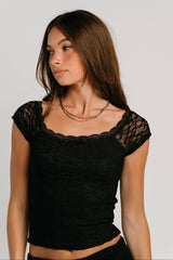Celia Lace Top in Black