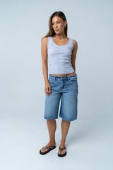 Mackie Lace Trim Tank in Blue