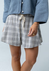 Katherine Plaid Shorts in Black