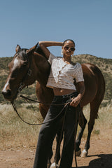 Sam Crochet Button Down Top