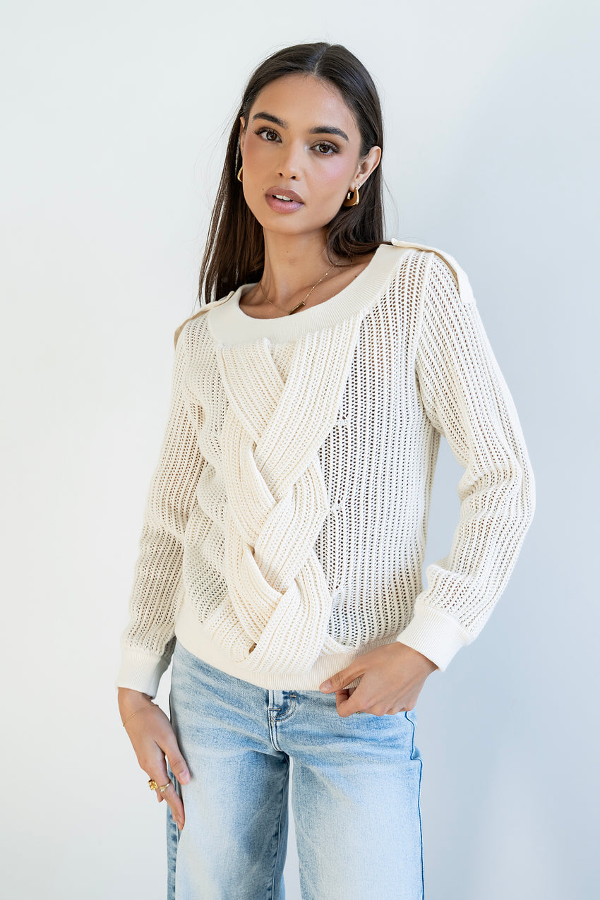 Brynn Braided Sweater