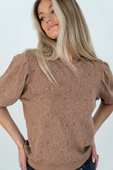 Marrel Textured Top in Brown
