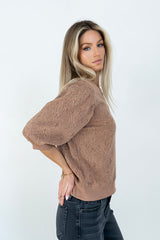 Marrel Textured Top in Brown