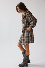 Darlene Plaid Midi Dress