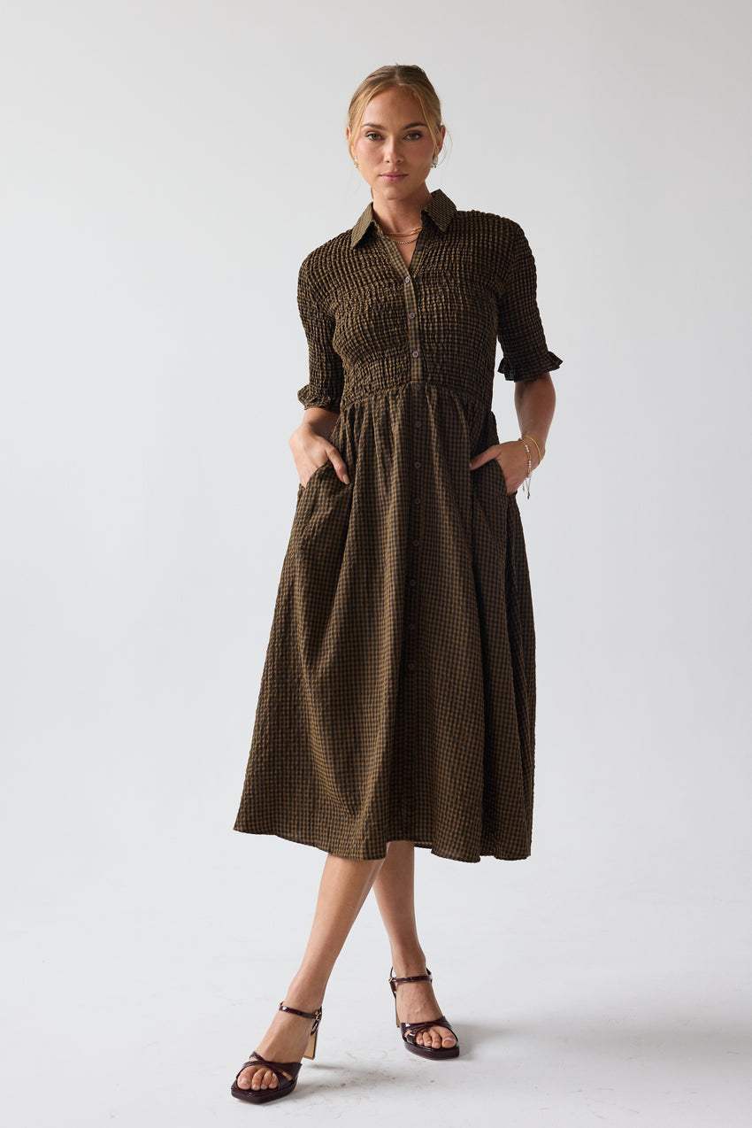 Jonas Gingham Midi Dress