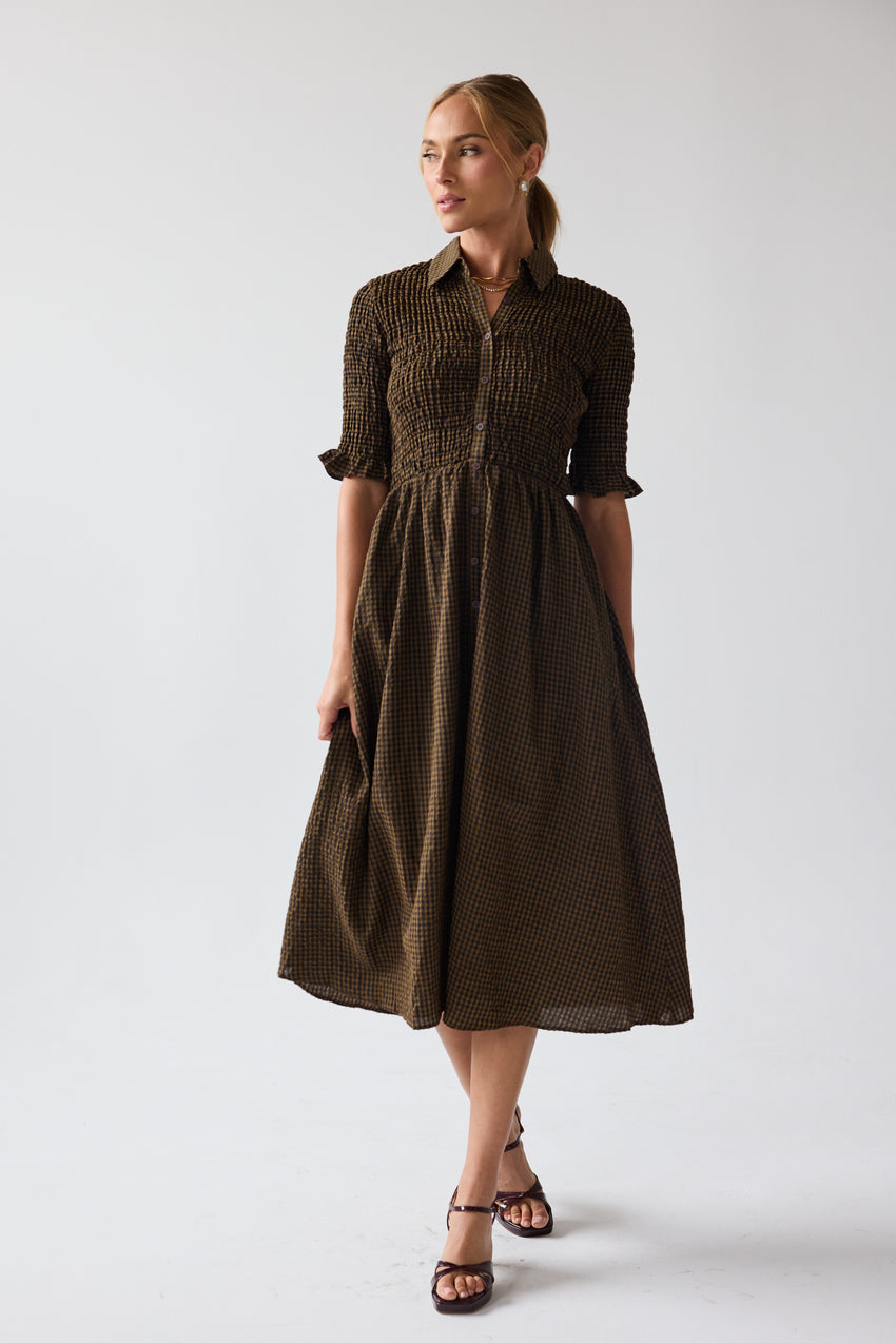 Jonas Gingham Midi Dress