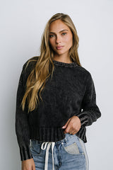 Payton Knit Sweater in Washed Black