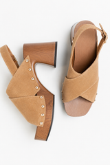 Pamela Block Heels in Tan
