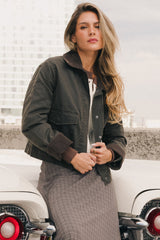 Krue Contrast Jacket in Olive